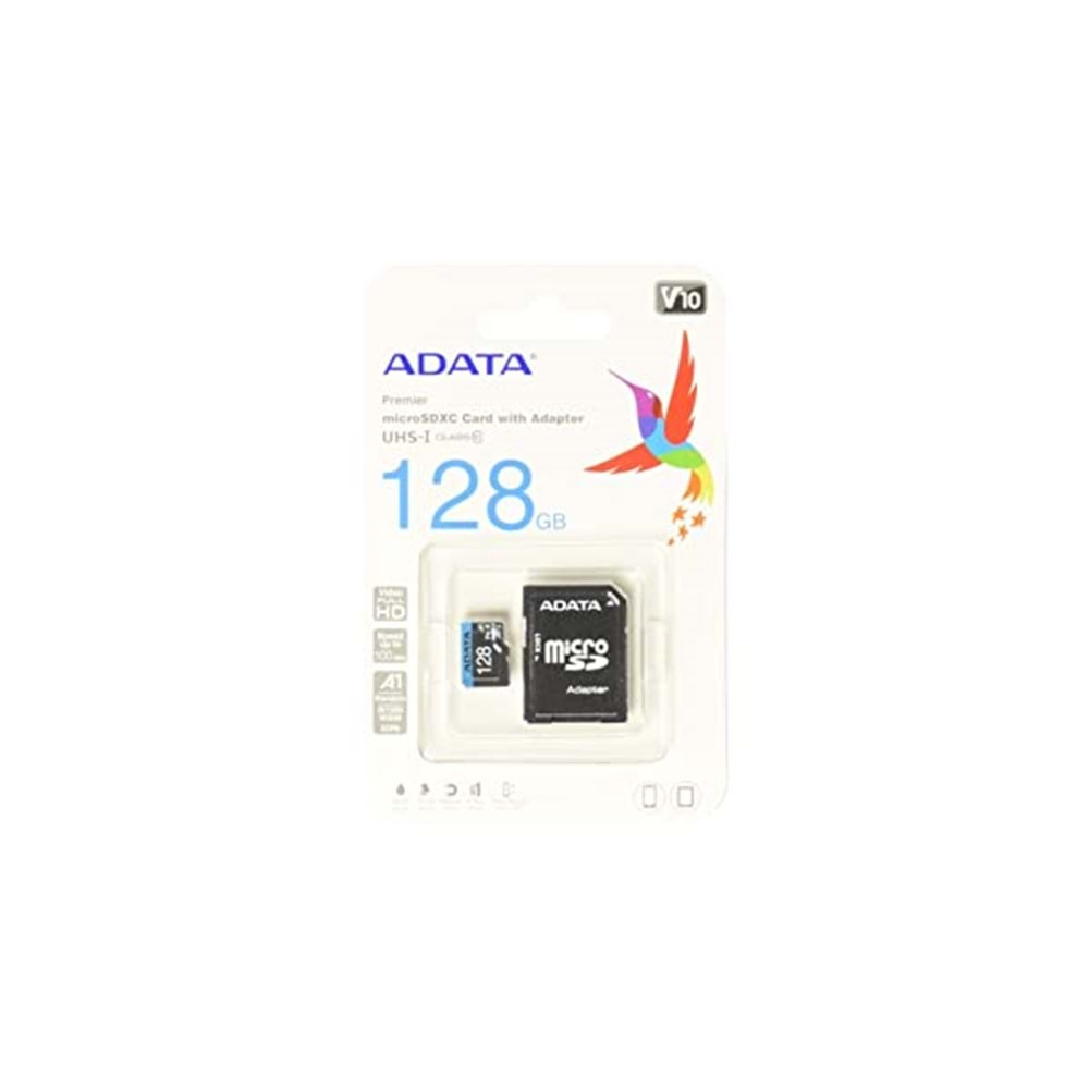 Adata 128GB Premier microSDXC UHS-I Class 10 Hafıza Kartı DX128GUICL10A1-RA1