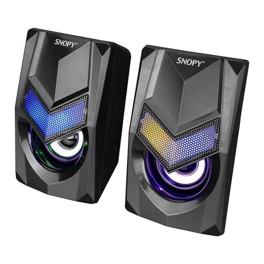 Snopy SN-X25 2.0 Siyah 3WX2 USB RGB Işıklı Hoparlör